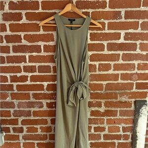 Sage Tie Front Wrap Sheath Dress